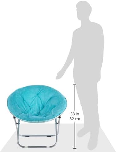 Faux Fur Saucer Chair, Light Blue - LeafyLoom