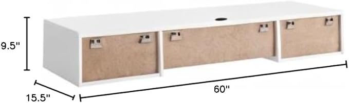 Modway Render Mid-Century Modern, Wall Mount Office Desk, White - LeafyLoom