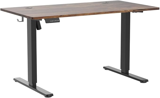 Sweetcrispy 55 x 24in Adjustable Height Electric Standing Computer Home Office Desk Ergonomic Workstation with 3 Memory Controller, 55"x24", Rustic Brown+Black - LeafyLoom