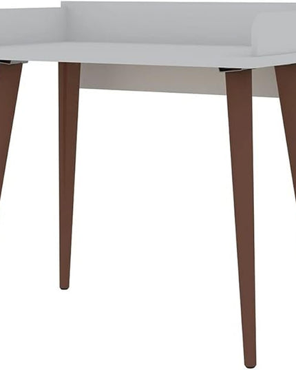 Manhattan Comfort Hampton Mid Century Modern Home Office Computer Desk Table, 35.43, White - LeafyLoom