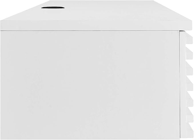 Modway Render Mid-Century Modern, Wall Mount Office Desk, White - LeafyLoom