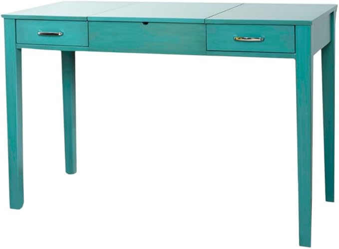 Hives & Honey Parsons Writing Vanity Computer Desk Office Furniture - Turquoise - LeafyLoom