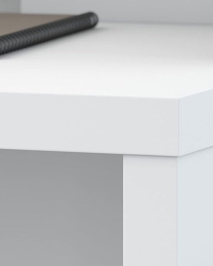 Office by kathy ireland Echo L Shaped Desk, Pure White/Pure White (ECH026PW) - LeafyLoom