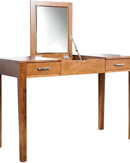 Hives & Honey Parsons Writing Vanity Computer Desk Office Furniture - Walnut - LeafyLoom