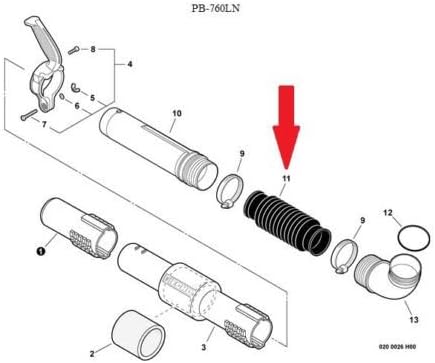 Genuine Echo E164000090 Flexible Blower Tube Fits PB-760LNH PB-760LNT PB-770H PB-770T - LeafyLoom