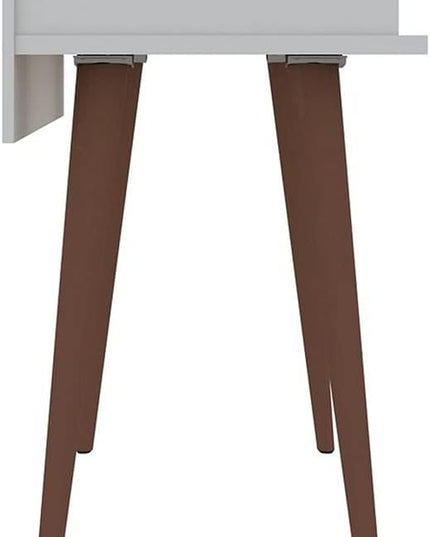Manhattan Comfort Hampton Mid Century Modern Home Office Computer Desk Table, 35.43, White - LeafyLoom
