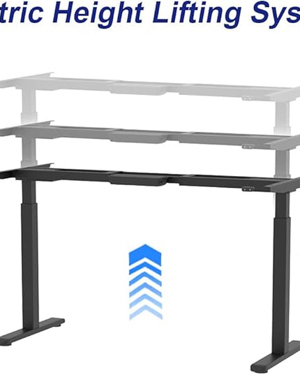 Electric Standing Desk Frame, Dual Motor Height Adjustable Desk Base for Home and Office (Black Frame + Motors + Control Panel) - LeafyLoom