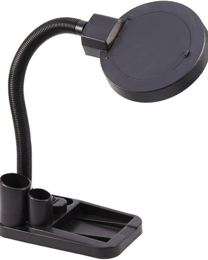 Magnifier with Light and Stand,Adjustable 40 LED Magnifying Desk Lamp Light Magnifier & Desk Lamp Illuminated Lighting 5X 10X Stand Magnifier Crafts Glass Tabletop Lamp with Pen Container - LeafyLoom