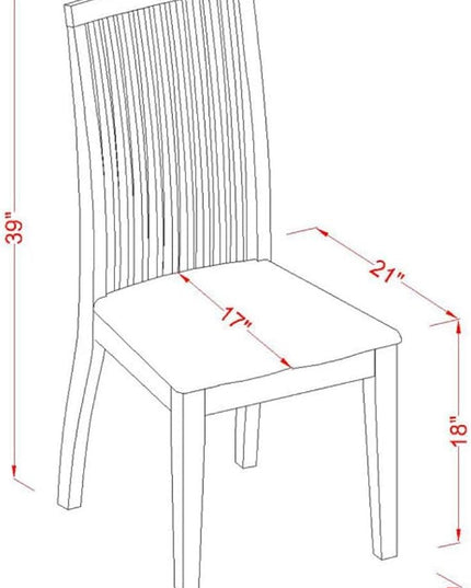 East West Furniture ANIP5-MAH-W 5 Piece Kitchen Set Includes a Round Table with Pedestal and 4 Dining Room Chairs, 36x36 Inch - LeafyLoom
