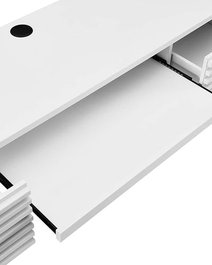 Modway Render Mid-Century Modern, Wall Mount Office Desk, White - LeafyLoom