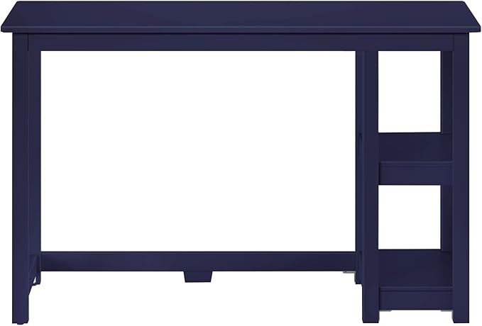 Max & Lily Solid Wood Desk With Shelves, 47 Inches, Blue - LeafyLoom