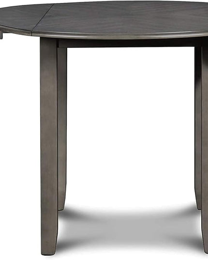 New Classic Furniture Gia Drop Leaf Dining Table with Two Chairs, 42-Inch, Gray - LeafyLoom