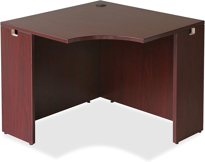 Lorell LLR69872 Essentials Series Mahogany Corner Desk - LeafyLoom