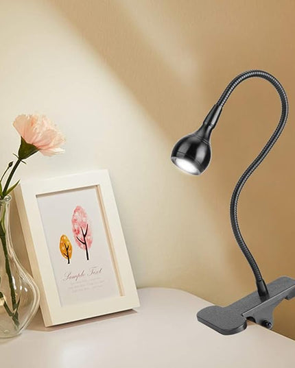 LED Desk Lamp Foldable USB Rechargeable Table Light Bedside Night Lamp Small Clip Lamp Eye Care Reading Light Dimmable Beauty Lamp for Bedroom Office - LeafyLoom