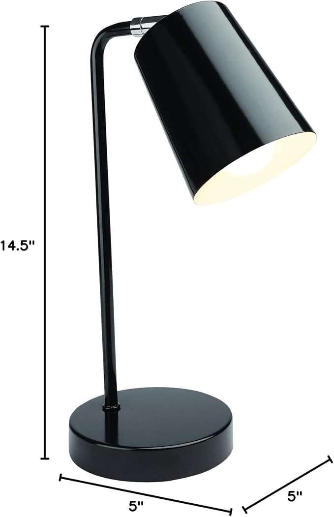Newhouse Lighting NHDK-OS-BK Oslo Contemporary Desk Lamp with LED Bulb Included, Black - LeafyLoom