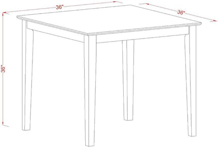 East West Furniture VERN3-WHI-C Vernon 3 Piece Counter Height Dining Set for Small Spaces Contains a Square Wooden Table and 2 Linen Fabric Upholstered Chairs, 36x36 Inch - LeafyLoom