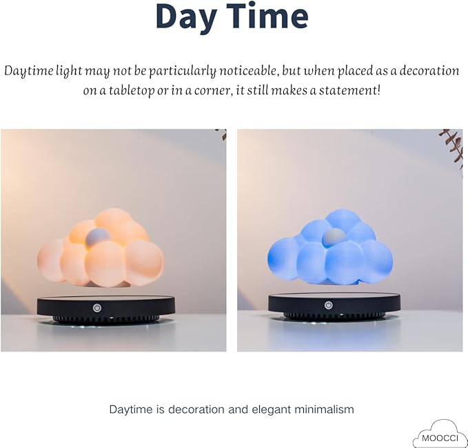 Levitating Cloud Lamp, Magnetic Floating Cloud LED Light Desk Lamp Table lamp Night Light,Unique Gifts Christmas Room Home Office Decor (Cloud Lamp) - LeafyLoom