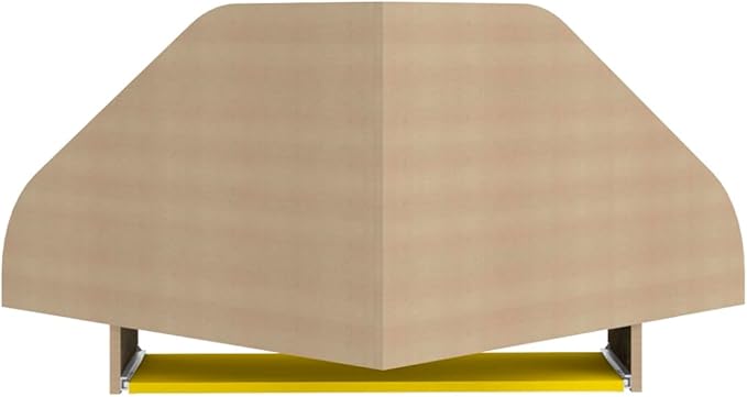 Manhattan Comfort Bradley Mid Century Modern Home Office Floating Cubicle Section Study Desk, 2 Piece, Rustic Brown/Yellow - LeafyLoom