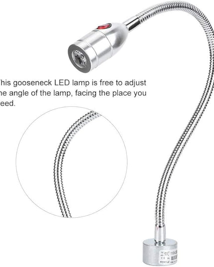CHICIRIS 3W Flexible Lamp, LED Desk Lamp, Home Sewing Machine Light with Magnetic Base, Flexible Eye Work Lamp for Machine Tools Workbench Reading Lamp - LeafyLoom