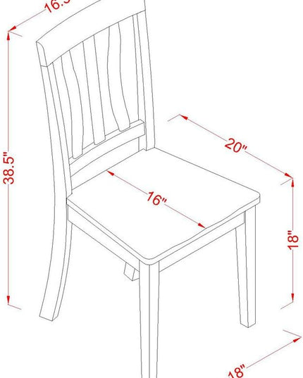 East West Furniture OXAN3-OAK-W Oxford 3 Piece Kitchen Set for Small Spaces Contains a Square Table and 2 Dining Room Chairs, 36x36 Inch - LeafyLoom