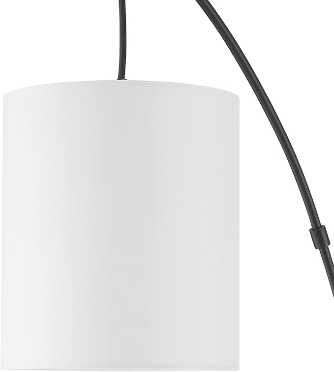 Globe Electric 65913 79" 3-Light Floor Lamp, Matte Black, White Linen Shade, in-Line On/Off Foot Switch - LeafyLoom