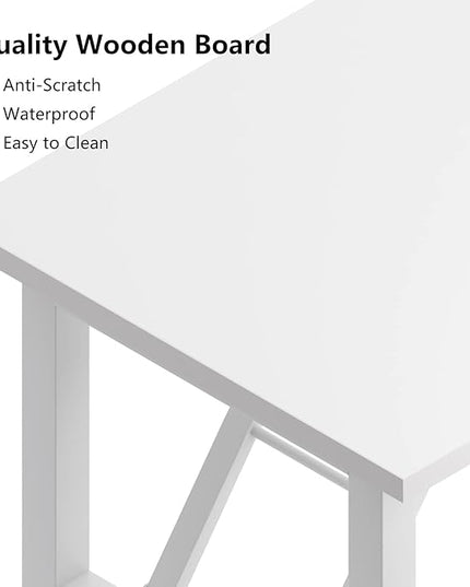 Need Small Desk 31 1/2" No Assembly Foldable Writing Table,Sturdy and Heavy Duty Folding Computer Desks for Small Space/Home Office/Dormitory AC5DW(80 * 40) - LeafyLoom