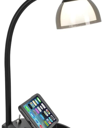 SIMPLEE ADESSO Charging Station LED Desk Lamp, Black Finish - LeafyLoom