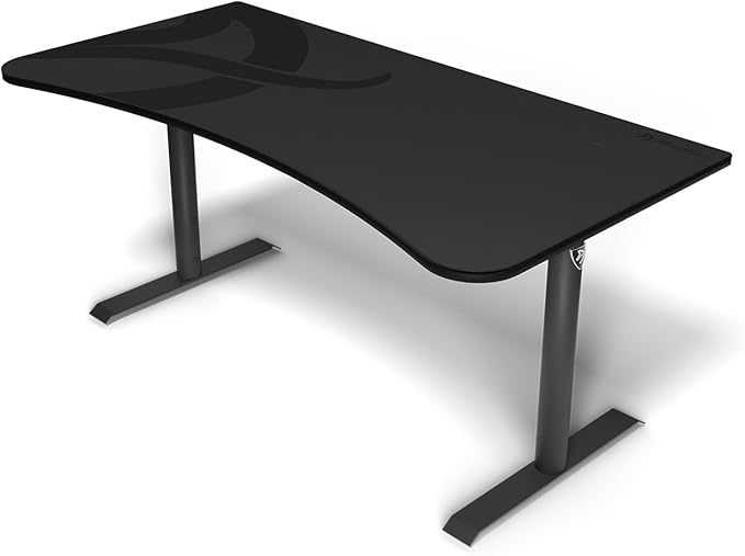 Arozzi Arena Ultrawide Curved Gaming and Office Desk with Full Surface Water Resistant Desk Mat with 3 Custom Monitor Mount Cut Outs and Under The Desk Cable Management Netting - Gunmetal - LeafyLoom