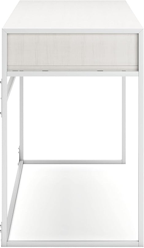 Signature Design by Ashley Deznee Modern Home Office Desk with 2 Drawers, White - LeafyLoom