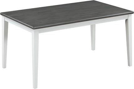 Kitchen Classic and Traditional Style 6-Piece Set, includes Dining Table, 4 Upholstered Chairs & Bench, White+Gray - LeafyLoom