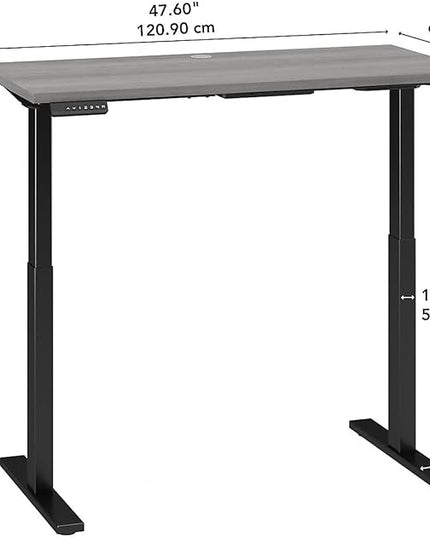 Bush Business Furniture Move 60 Electric Ergonomic Sit-Stand Computer Table for Home and Professional Office, 48W x 24D, Platinum Gray - LeafyLoom