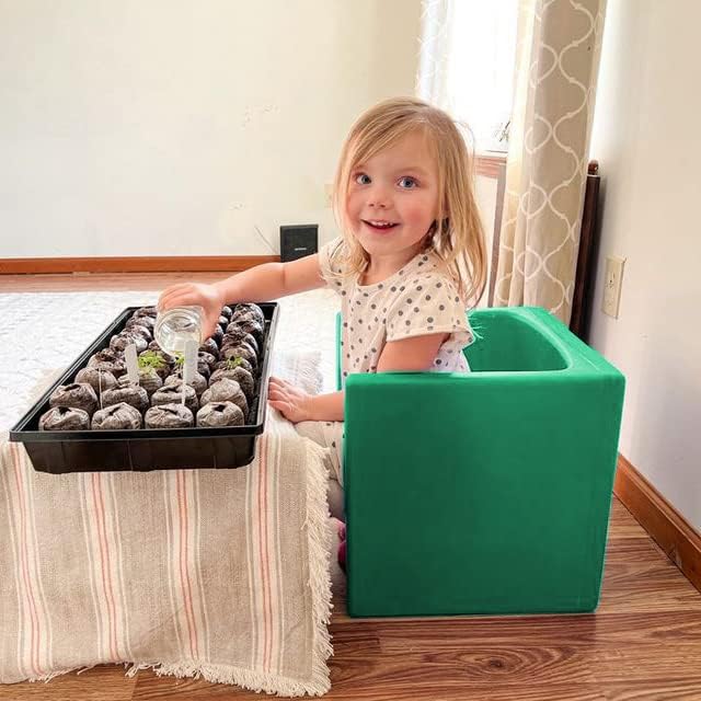 Children's Factory 3-in-1 Cube Chair for Kids, Flexible Seating Classroom Furniture, 1-Pack, Green - LeafyLoom