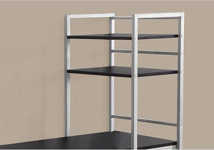 Monarch Specialties Study Workstation with 4 Bookshelves-Home & Office Computer Desk with 4 Tier, 48", Cappuccino - LeafyLoom