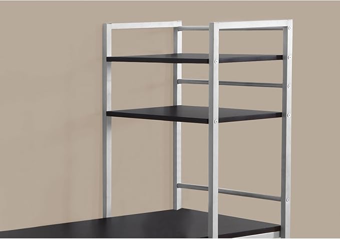 Monarch Specialties Study Workstation with 4 Bookshelves-Home & Office Computer Desk with 4 Tier, 48", Cappuccino - LeafyLoom