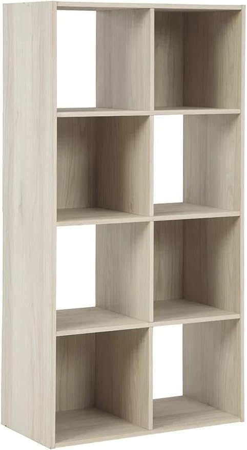 Signature Design by Ashley Socalle Modern 8 Cube Storage Organizer or Bookcase, Whitewash - LeafyLoom