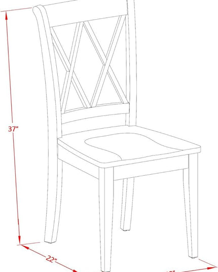 East West Furniture NOCL3-LWH-W 3 Piece Dinette Set for Small Spaces Contains a Rectangle Dining Table with Butterfly Leaf and 2 Dining Room Chairs, 32x54 Inch, Linen White - LeafyLoom