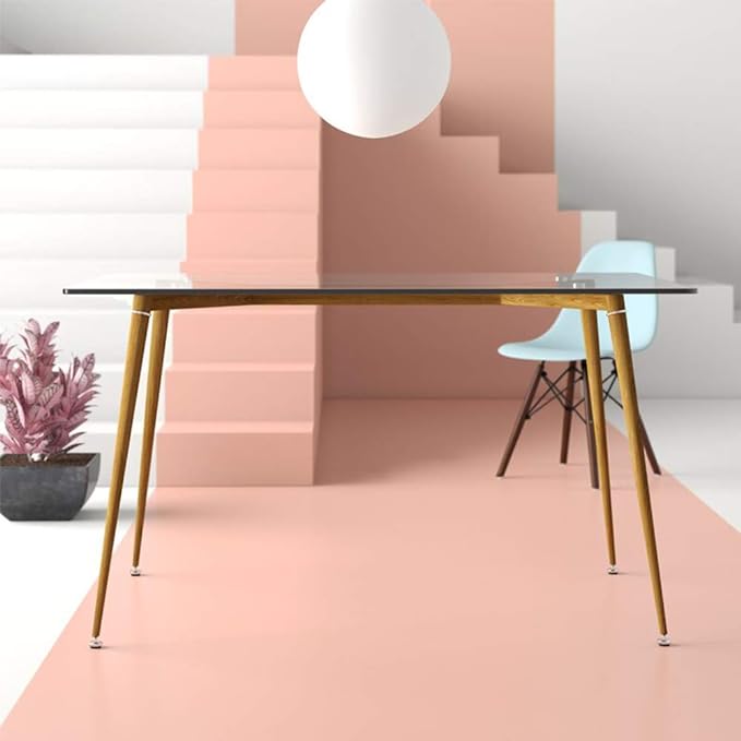 IDS Home Office Furniture Contemporary Computer Desk, 0.31” inch Tempered Transparent Glass Tabletop Writing Table (Metal Leg(Wooden Skin)) - LeafyLoom