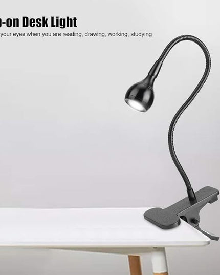 LED Desk Lamp Foldable USB Rechargeable Table Light Bedside Night Lamp Small Clip Lamp Eye Care Reading Light Dimmable Beauty Lamp for Bedroom Office - LeafyLoom