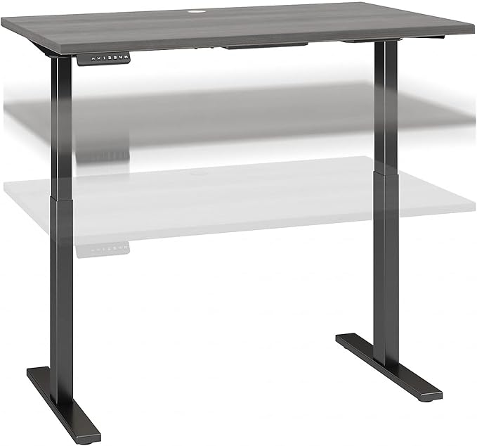 Bush Business Furniture Move 60 Electric Ergonomic Sit-Stand Computer Table for Home and Professional Office, 48W x 24D, Platinum Gray - LeafyLoom