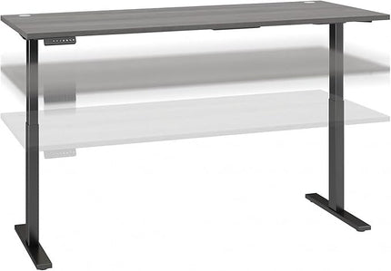 Bush Business Furniture Move 60 Electric Ergonomic Sit-Stand Computer Table for Home and Professional Office, 72W x 30D, Platinum Gray - LeafyLoom