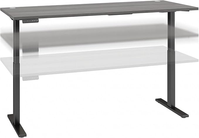 Bush Business Furniture Move 60 Electric Ergonomic Sit-Stand Computer Table for Home and Professional Office, 72W x 30D, Platinum Gray - LeafyLoom