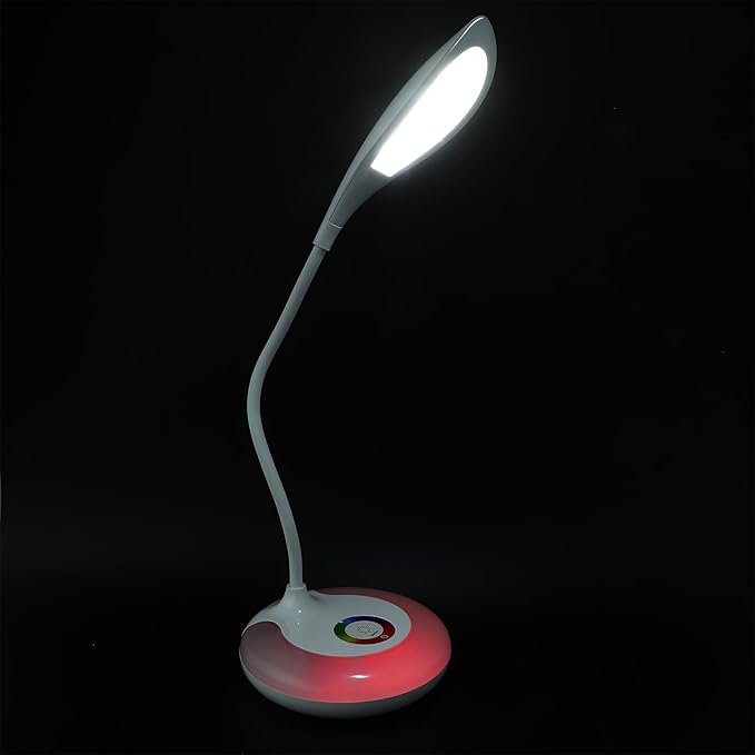 LED Gooseneck Desk Lamp, Office Desktop Lamp 3 Dimming Level, Touch Control, Battery Charging Table Lamp Adjustable Study Desk Lamp, Energy Saving Lamp Reading Light - LeafyLoom
