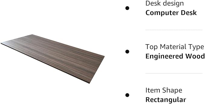 Kaboon Universal Tabletop 55"x27.5", Solid One-Piece Melamine Table Top, Double Desk L-Desk DIY, Home and Office Countertop,Eucalyptus/Dark Walnut - LeafyLoom