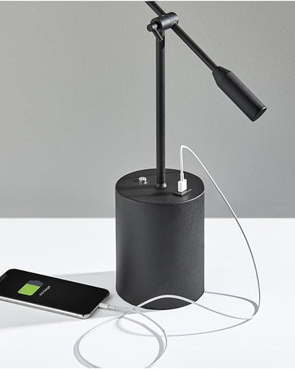 Adesso Home 2150-01 Contemporary Modern LED Desk Lamp from Grover Collection in Black Finish, 4.75 inches - LeafyLoom