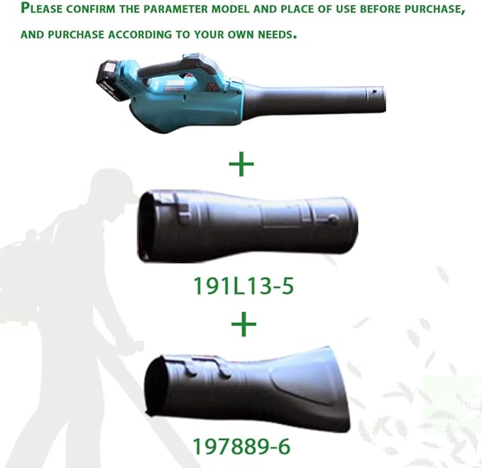 191L13-5 191B21-6 Blower Nozzle and 197889-6 Flat End Nozzle Compatible with Makita X2 36V hand held Blower, use for XBU02Z - one-click installation (GROUP) - LeafyLoom