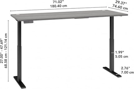 Bush Business Furniture Move 60 Electric Ergonomic Sit-Stand Computer Table for Home and Professional Office, 72W x 30D, Platinum Gray - LeafyLoom