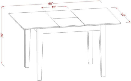 East West Furniture PSCL3-MAH-C 3 Piece Modern Dining Set Contains a Rectangle Wooden Table with Butterfly Leaf and 2 Linen Fabric Upholstered Chairs, 32x60 Inch - LeafyLoom