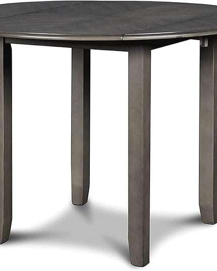 New Classic Furniture Gia Drop Leaf Dining Table with Two Chairs, 42-Inch, Gray - LeafyLoom