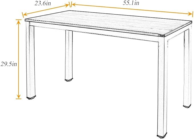 SogesGame Computer Desk, 55.1 inches Office Desk Computer Table Study Writing Desk Workstation for Home Office, White Dining Table - LeafyLoom
