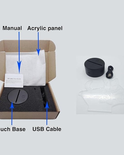 Little Mermaid 3D Optical Desk Lamp Night Light LED Lamp 7 Colors Change Table Light with USB Cable for Home Decoration Household Accessories,Princess Birthday Christmas Gift for Kids or Adult - LeafyLoom